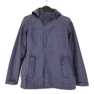 REI Co-op Madrona Jacket Women's Large Purple Plaid Hooded Winter Outdoor Travel